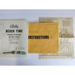 Beach Time Pinball MANUAL + Schematic 1958 Original Bingo Game Machine Bally